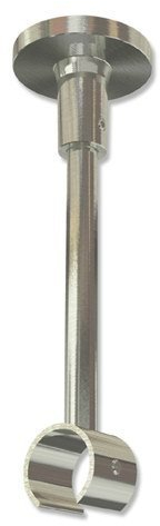 INTERDECO Gardinenstangen Deckenträger/Deckenhalter Edelstahl Optik 13 cm Abstand offen 1-läufig 20 mm Ø Sonette