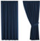 H.Versailtex Solid Navy Blackout Thermal Insulated Pencil Pleat Curtains for Living Room/Bedroom, Energy Efficient and Noise Reducing Window Treatments Curtain, 46 Width x 54 Drop (2 Panels)