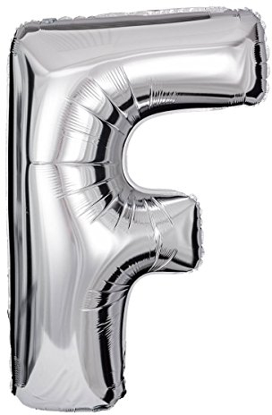 ballonfritz® Ballon Buchstabe F in SILBER - XXL 40/102cm - Folienballons für Luft oder Helium als Geburtstag, Jubiläum, Hochzeit oder Abschluss Geschenk, Party Dekoration oder Überraschung