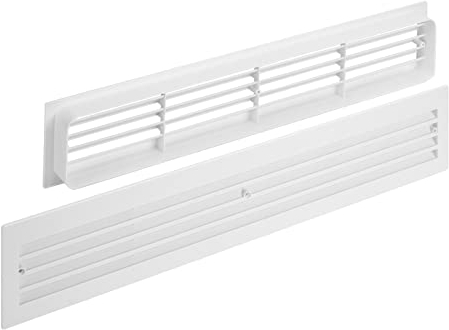 SOTECH Lüftungsgitter BRISE 457 x 92 x 17 mm weiß doppelseitig durchblicksicher Schlitzlochung Schlitzgitter Abluftgitter Türlüftungsgitter