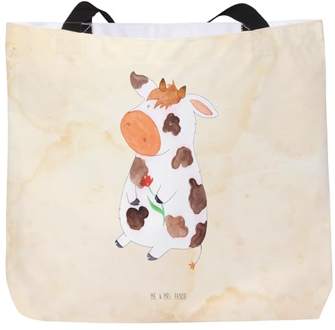 Mr. & Mrs. Panda Shopper Kuh - Geschenk, Schulbeutel, Landwirtin, Hoftiere, Bauernhof, Milch, Tasche, Einkaufstasche, Beutel, Magie, Kühe, Träume,