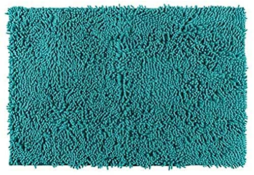 WENKO Badematte Chenille Green - Badematte, Duschmatte, samtweich & rutschhemmend, Polyester, 50 x 80 cm, Grün