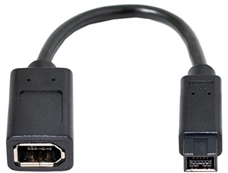 CY IEEE 1394 6Pin Female to 1394b 9Pin Male Firewire 400 to 800 Cable 20cm