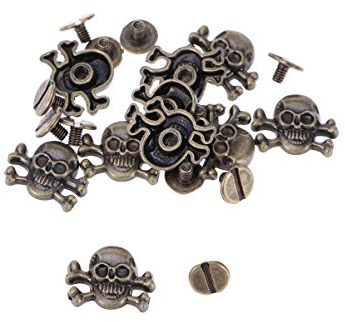 EXCEART 10 StüCk Ziernieten Nieten DIY ZubehöR, Punk SchäDel Nieten Aus Zinklegierung, Bronze Farbe, FüR Kleidung, Schuhe, Taschen Und GüRtel Dekoration