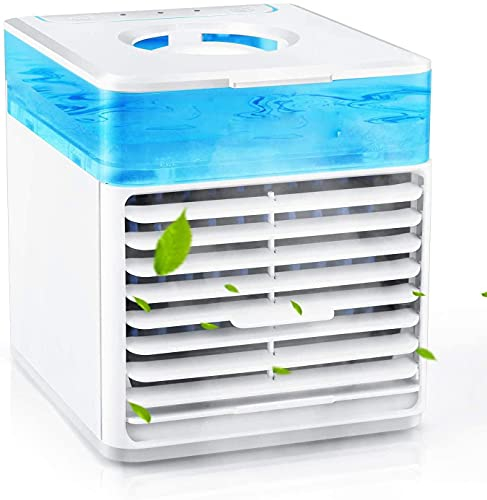 Lmani Personal Air Cooler, Portable Cooling Air Conditioner With USB, 3 in 1 Evaporative Coolers, Humidifier and Purifier,7 Colors LED Night Desktop Cooling Fan for Office, Home, Travel,Dorm