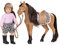 Lori Puppe Celia und Pferd Cinnamon – Mini Puppe 15 cm mit Puppenkleidung, braunen langen Haaren, Reitzubehör – Spielzeug für Kinder ab 3 Jahre