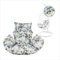 Kideo® Sitzkissen für Hängesessel, Swing Chair Kissen, Ersatzkissen, Wechselkissen, waschbar, 2-teilig, blau-weiß, Blumen (Nest, 1078 icerose)
