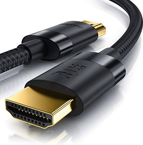 CSL - 8k / 4k HDMI Kabel 2.1/2.0-0,5m - 8K @ 60Hz / 120Hz - 4K @ 240Hz - 48 Gbit/s - 3D - Ultra High Speed mit Ethernet - TV Blu-ray PS5 Xbox Series X Switch - schwarz - 0,5 Meter