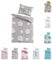 BaSaTex Kinder Baby Bettwäsche Set für Mädchen und Jungen | 100x135 cm + 40x60 cm | 100% Polyester Mikrofaser | Reißverschluss | Süße Träume - Schafe und Wolken | grau/weiß