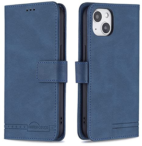 TOHULLE for iPhone 13 Mini Case, Premium Wallet Case Card Holder Kickstand Magnetic Clasp Flip Folio Leather Case for iPhone 13 Mini - Blue