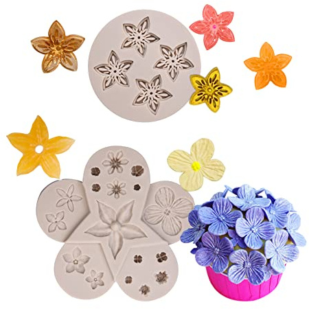 Flower Fondant Molds, Hyacinth Mini Dogwood Chocolate Silicone Mould, for Cake Small Flower Decorators Cupcake Topper Candy Sugar Gumpaste Bean Paste Clay