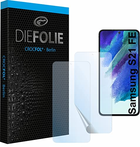 Crocfol Schutzfolie vom Testsieger [2 St.] kompatibel mit Samsung Galaxy S21 FE 5G - selbstheilende Premium 5D Langzeit-Premiumschutzfolie (Case-Friendly)