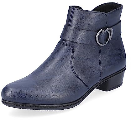 Rieker donna Stivaletti Y0775, signora Stivali da biker,boots,stivaletto,stivale da motociclista,piatto,blu (blau / 14),42 EU / 8 UK