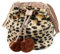 MEGAUK Damen Herbst Winter Bucket Bag Beuteltasche Kunstpelz Handtasche Flauschig Umhängetasche Plüsch Schultertasche mit Kordelzug Leopard Muster Braun