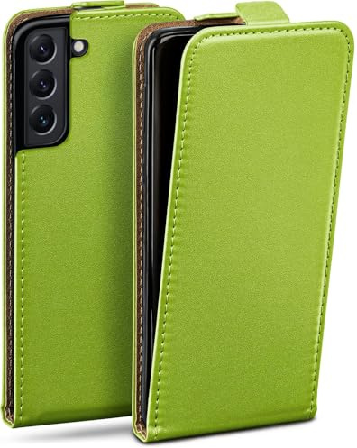 moex Flip Case für Samsung Galaxy S22 Plus Hülle klappbar mit 360 Grad Schutz, Handyhülle mit Displayschutz, PU Leder Handytasche Lederhülle, Flip Case Cover Klapphülle, Grün