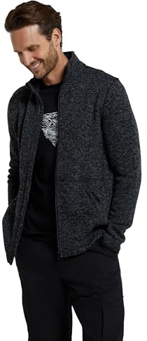 Mountain Warehouse Idris III Herren-Fleece mit durchgehendem Reißverschluss Schwarz X-Large