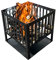Feuerkorb 40cm Schwarz mit Bodenschutz - Robuste Feuerschale für Garten und Terrasse - Inklusive Schutz für den Untergrund - ProLiving Feuerkorb