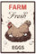 CREATCABIN Farm Fresh Eggs Tin Sign Vintage Metal Signs Peinture Retro Farmhouse Plaque Poster Wall Art Plaque pour Jardin Porche Salle de Bains Cuisine Café Mur Halloween Décoration 30 x 21 cm