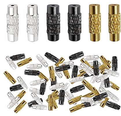 200 Stück Fasssäulen-Verschluss, 3 Farben, Armband-Schraubverbinder, Verschlussverschluss, Schmuck-Endspitze, Schnalle für DIY Schmuckherstellung