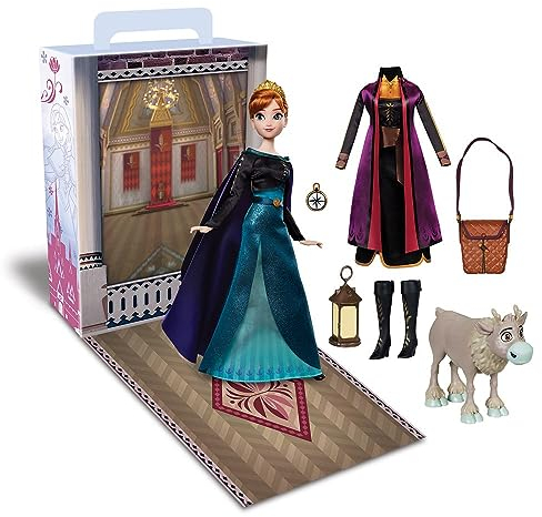 Disney Store Offizielle Prinzessin Story Puppe (Anna aus Die Eiskönigin), 27,9 cm, inklusive Malbuch und zusätzlichem Kleid, Prinzessinnen-Puppe im klassischen Outfit, Prinzessinnen-Spielzeug für