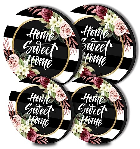 Walarky Lot de 4 housses de brûleur rondes pour cuisinière électrique à fleurs, 20,3 cm et 25,4 cm, housses de brûleur à gaz, housse de brûleur en métal, décoration de table de cuisson, décoration