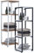 VCM Holz Badezimmerschrank | Badmöbel Metall Industrial Style | Stand Badregal | Maße ca. H. 112 x B. 35 x T. 35 cm - Bitila L Schwarz/Weiß