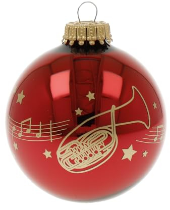 Weihnachtskugel Kling Glöckchen mit Instrument - Schönes Geschenk für Musiker (Tenorhorn)