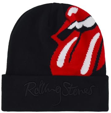 Concept One Unisex-Erwachsene The Rolling Stones, Winter-strickmütze mit Jacquard-Lippen-Logo und Manschette Beanie-Mütze, Mehrfarbig/Meereswellen (Ocean Tides), Einheitsgröße