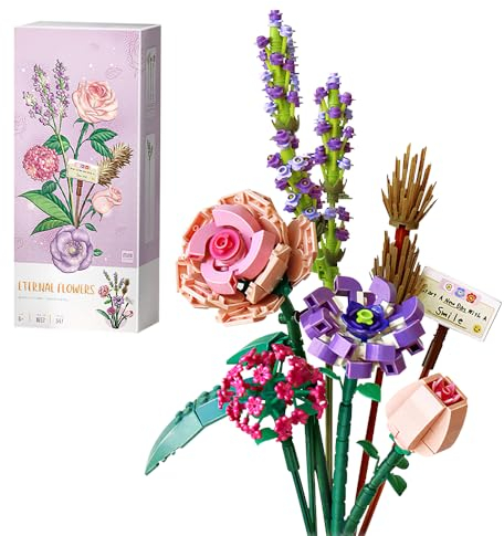 YANGUN 547 PCS Blumenstrauß Bausteine, Künstliche Blumen Bausatz, Blumenstrauß Bausteine Set, Blumen Bausteine Bausatz, Blumen Bausteine Set, Blumenstrauß-Set für Kinder, Mädchen, Jungen