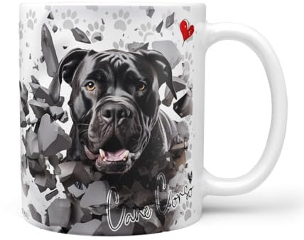 Hunde-Tasse: Liebe zum Haustier | Kaffee-Tasse | Geschenk für Hundeliebhaber Hundebesitzer | Haustierliebe | Geschenkidee | Keramik 330ml (Cane Corso italienische Dogge)