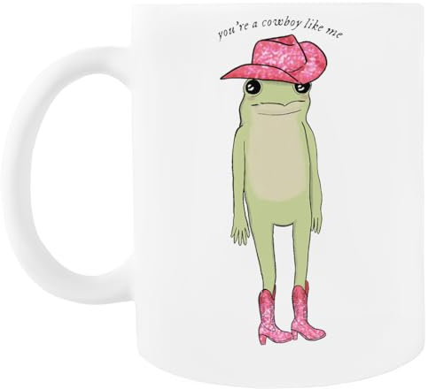 Youre A Cowboy Like Me Frog Taza De Café Blanca Taza De Té De Cerámica