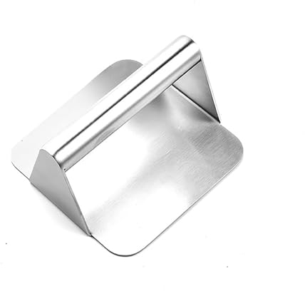 EnMart 304 Edelstahl Burgerpresse, Burger Pattie Presse, Hamburger Meat Press, Quadratische Fleischpresse, Manual Meat Steak Press, Kitchen Gadget, Silver, Einfach zu Säubern
