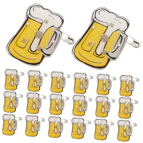 GALPADA 50 Pièces Broche Chope De Bière Chapeaux Mignon Broche De Bière Clignotante Broche Lumineuse Flash Costume Dessin Animé Épingle Bijoux Broche Broches Veste