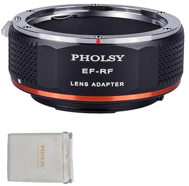 PHOLSY Manueller Objektivadapter: Kompatibel mit Canon EF (EF-S) Objektiv und Canon RF (EOS R-Type) Kameragehäuse