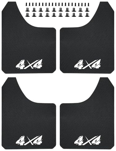 OLLinS Schmutzfänger Auto Kotflügel Kotflügel Hardware Universal vorne hinten rot Kotflügel (Farbe : Black - 4X4 Logo)