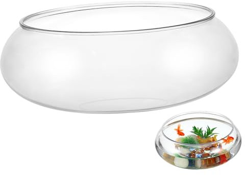 Toddmomy Grand Bol À Poisson En Plastique Transparent Vase De Terrarium Rond Bol À Poisson Rouge Vase Hydroponique De Nénuphar Succulent Pour La Décoration De La Maison De Fête De