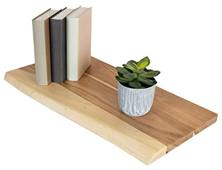 SAM Holzplatte Suva 60x30 cm Akazie natur einseitige Baumkante | Holzbrett massiv, Baumkantenplatte für Heimwerker, Regale und Fensterbretter