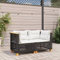 Faroom Gartensofa Rattan Balkon Sofa 2 Sitzer Lounge Sofa Outdoor Rattansofa 2er Balkon Lounge Klein Balkonmöbel Couch Gartenlounge Gartenmöbel Polyrattan Schwarz