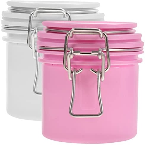 WOONEKY 2pcs Lash Storage Jar Eyelash Extension Container Compact and Makeup Organizer for Travel and Home Use Prevents Moisture and Keeps Fresh