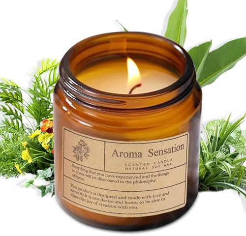 Duftkerzen, Herbst Duftkerzen, Bio-Kerzen, ungiftig, Sojakerzen, Dosenkerzen für den Duft zu Hause, Kerzen für Männer und Frauen, Stressabbau, Meditation, Yoga (Nebelwald 200g)
