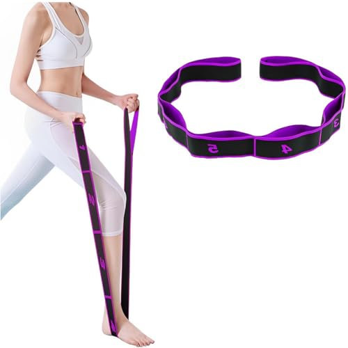 BDEPSTR Banda de Estiramiento de Yoga con 9 Bucles, elástica Correa elástica elástica Banda de látex Banda para Yoga para Fitness, Pilates