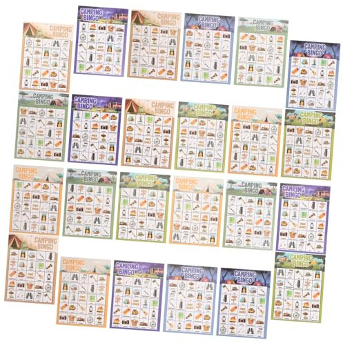 TOYANDONA 33pcs Camping Bingo Game Party Favors Outdoor Indoor Family Holiday Boys and Girls Adults Hiking Trip Gatherings