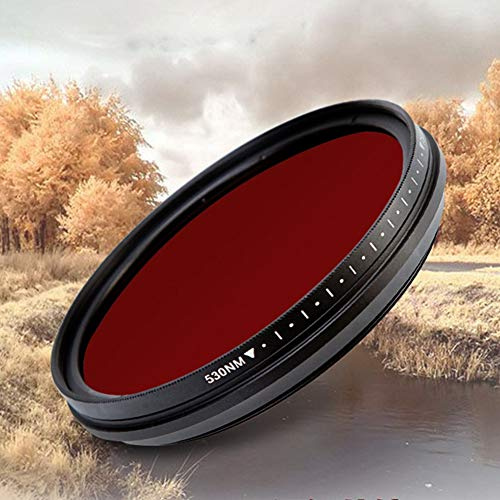 58 Mm Verstellbarer Fotooptischer Infrarot-Objektivfilter 530–750 Nm für Fortschrittliche DSLR-Kamera-Infrarotfotografie