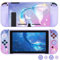 DLseego Coque Compatible avec la Switch,Coque Souple d'absorption des Chocs pour Switch sur Le thème de l'océan de rêve Coque Switch Protection Coque avec 4 Thumb Grip Caps,Violet