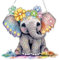 Lxmsja 5D Diamond Painting Anhänger Elefant, Tier Diamond Painting Kinder Erwachsene, Hängende Ornament Bastelset Kreativ Set für Erwachsene Geschenk Mädchen 7 8 9 10 11 Jahre, Kranz Tür Fenster Deko