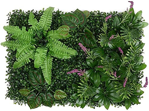 QCXWCJWD - Pared Vegetal artificial, 60 x 40 cm, paneles de plantas artificiales, simulación de pared vegetal, decoración de pared de jardín y decoración de pared interior y exterior