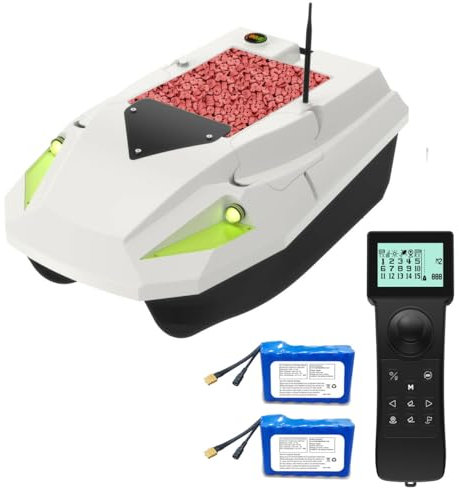 CRESEAPRODUCTS 12V Catamaran RC Fishing Bait Boat for Carp Fishing with GPS Auto Return, 3-Speed Gear, 2x15600mAh Batteries, Low Battery Alarm, 100 GPS Points – Perfect for Bait and Hook Delivery