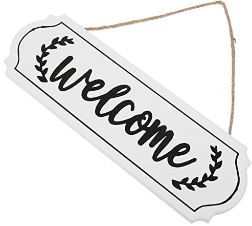 PRETYZOOM 3St Auflistung für den einzug wandverkleidung Retro Dekoration wohnungseinrichtung LED-Schild Teller Haustür hängende Dekoration Restaurant-Willkommensschild Holz Weiß