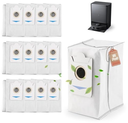 RongZy 12Pcs Sacchetti per la Polvere per Ecovacs Deebot T30S / T30S PRO Sacchetti per la Polvere di Ricambio per Ecovacs Deebot X5 Omni/X2 Omni/X2 Pro Robot Aspirapolvere Accessori(3 L)