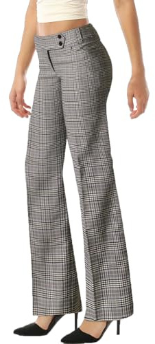 MixMatchy Damen Stretch Bootcut-Hose für Arbeit mit Taschen